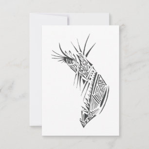 Cartão De Agradecimento Arte de Tatuagem Tribal Abstrato Preto e Branco