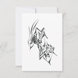 Cartão De Agradecimento Arte de Tatuagem Tribal Abstrato Preto e Branco