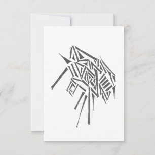 Cartão De Agradecimento Arte de Tatuagem Tribal Abstrato Preto e Branco Be