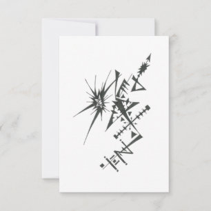 Cartão De Agradecimento Arte de Tatuagem Tribal Abstrato Preto e Branco St