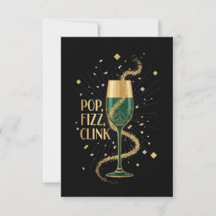 Cartão De Agradecimento Arte Deco Elegante Pop Fizz Clink Gatsby Rugindo