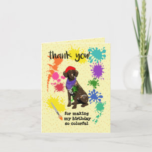 Cartão De Agradecimento Arte Divertida de Cachorro Pointer Alemão de Cabel