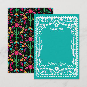 Cartão De Agradecimento Arte Folclórico Floral Tradicional Mexicano Cores 