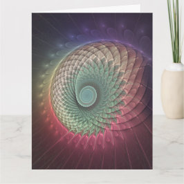 Cartão De Agradecimento Arte fractal moderna colorida caracol abstrato