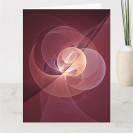 Cartão De Agradecimento Arte Fractal Vermelha Moderna Elegante Abstrata