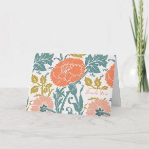 Cartão De Agradecimento Arte Gráfica de Flores Vintage & Seu Texto
