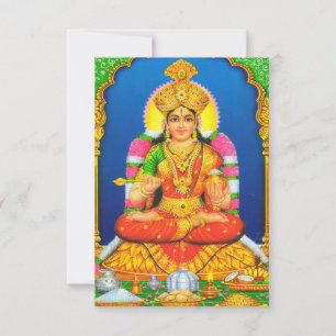 Cartão De Agradecimento Arte Indiana Lakshmi Deusa Religião Hindu