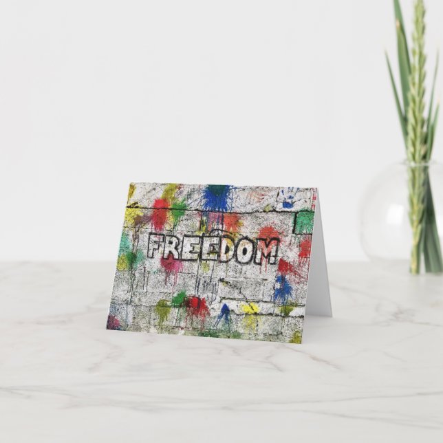 Cartão De Agradecimento Arte livre por refugiados. (Frente)