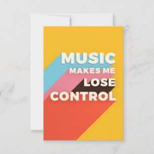 Cartão De Agradecimento Arte Musical A Música Me Faz Perder o Controle
