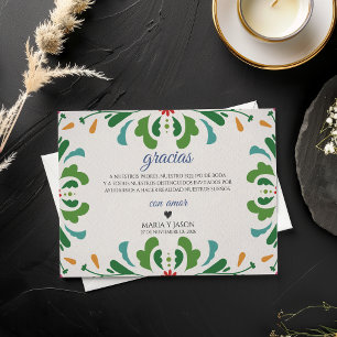 Cartão De Agradecimento Arte Popular Colorida Festa Floral Casamento Espan