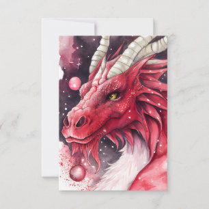 Cartão De Agradecimento Arte por Aquarela do Dragão Vermelho