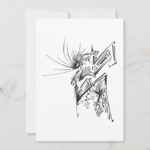 Cartão De Agradecimento Arte Tribal Abstrato Preto e Branco 120 Tatuagem