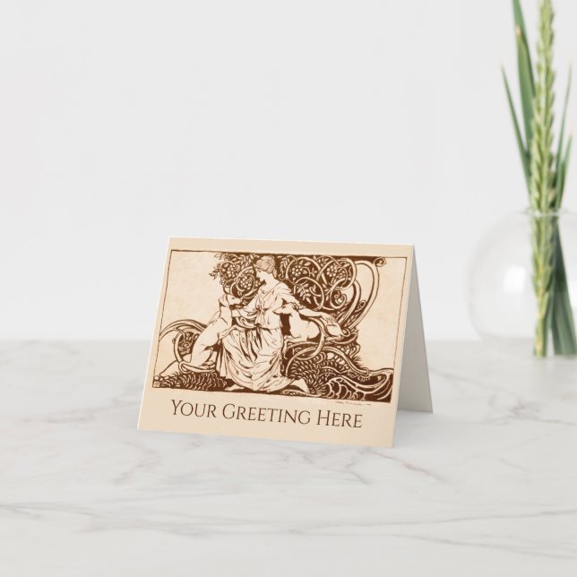 Cartão De Agradecimento Arthur Rackham, Lady e Cães (Frente)