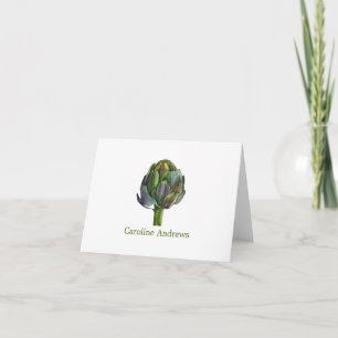 Cartão De Agradecimento Artichoke Orgânico de Aquarela