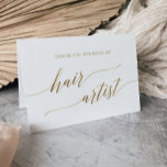 Cartão De Agradecimento Artista Dourado Elegante De Casamento De Caligrafi<br><div class="desc">Este elegante cartões de agradecimentos de cabelos de caligrafia em ouro é perfeito para um casamento simples. A design neutra apresenta uma carta minimalista decorada com a tipografia falsa de ouro romântica e caprichosa. Nota: Este design não apresenta folha de ouro real. É um gráfico de alta qualidade feito para...</div>