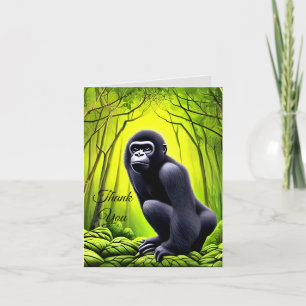 Cartão De Agradecimento Artsy Abstrato Jungle Gorilla