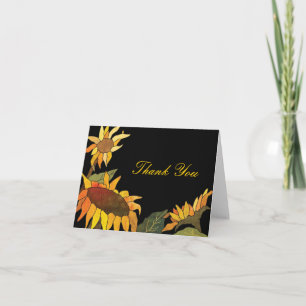 Cartão De Agradecimento Artsy Elegant Sunflowers Thank You Card