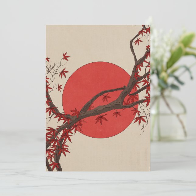 Cartão De Agradecimento Árvore de bordo japonês (Em pé/Frente)