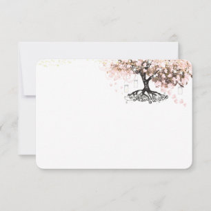 Cartão De Agradecimento Árvore de Folha de Coração Rosa Chalkboard Obrigad