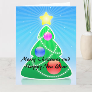Cartão De Agradecimento Árvore de Natal Decorada Natal