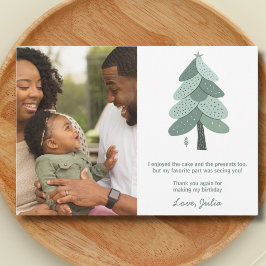 Cartão De Agradecimento Árvore de Natal Foto de aniversário