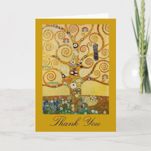 Cartão De Agradecimento Árvore Dourada da Vida Arte – Klimt Art Nouveau