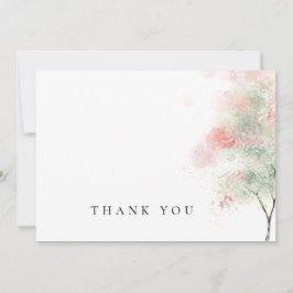 Cartão De Agradecimento Árvores de Aquarela Simples Funeral Obrigado