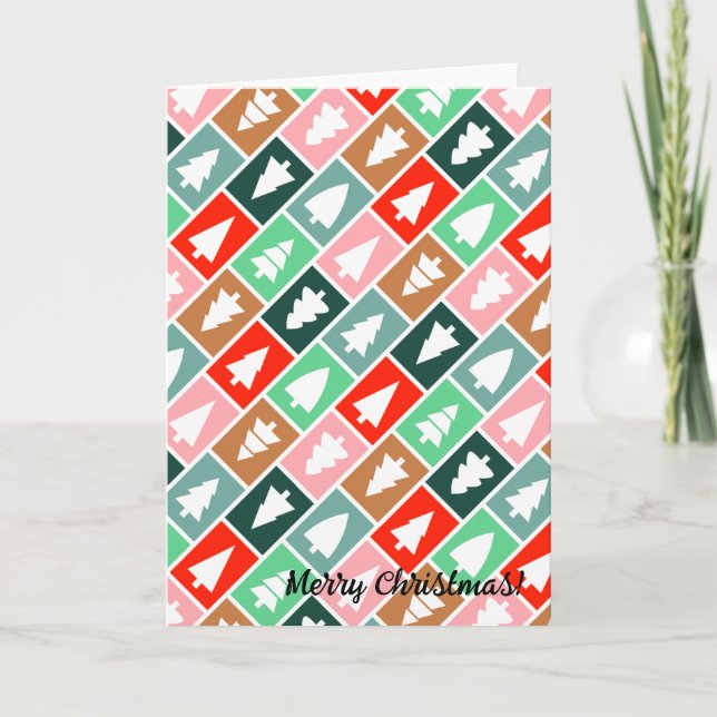 Cartão De Agradecimento Árvores de Natal (Frente)