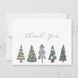 Cartão De Agradecimento Árvores de Natal Nórdicas de inverno Obrigado Cart