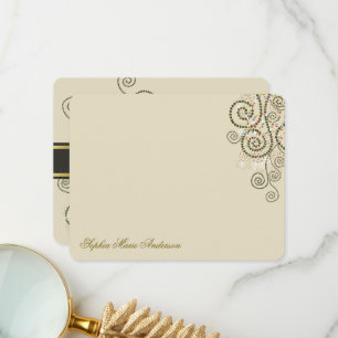 Cartão De Agradecimento As espirais verdes de Boho golpeiam/o obrigado