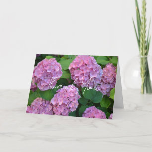 Cartão De Agradecimento As flores de Hortênsia rosa