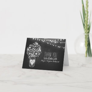 Cartão De Agradecimento As luzes do frasco & da corda de pedreiro do