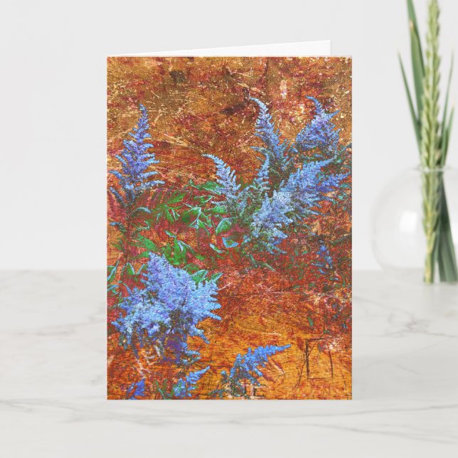 Cartão De Agradecimento Astilbe Dusty Blue no Conselho (Frente)