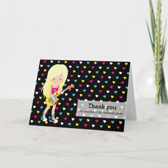 Cartão De Agradecimento Astro de Rock Obrigado (Frente)