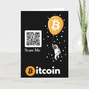 Cartão De Agradecimento Astronauta Bitmoeda à Lua - Código Qr Btc Crypto