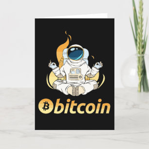 Cartão De Agradecimento Astronauta do Yoga BTC - Código QR Bit Me Aceitamo