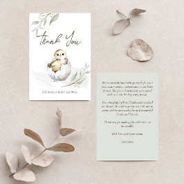 Cartão De Agradecimento Atacando em breve o chá de fraldas primavera de pá