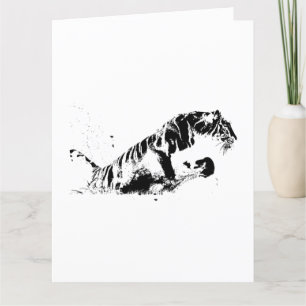 Cartão De Agradecimento Atacando Tigre