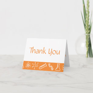 Cartão De Agradecimento Attractive Forces in Orange Thank You Card