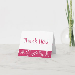 Cartão De Agradecimento Attractive Forces in Raspberry Thank You Card