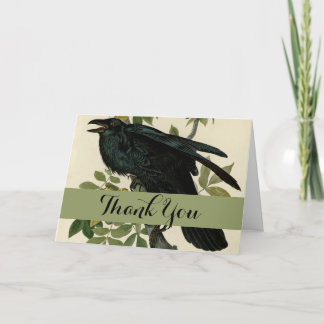 Cartão De Agradecimento Audubon Raven Bird Classic Trabalho de arte