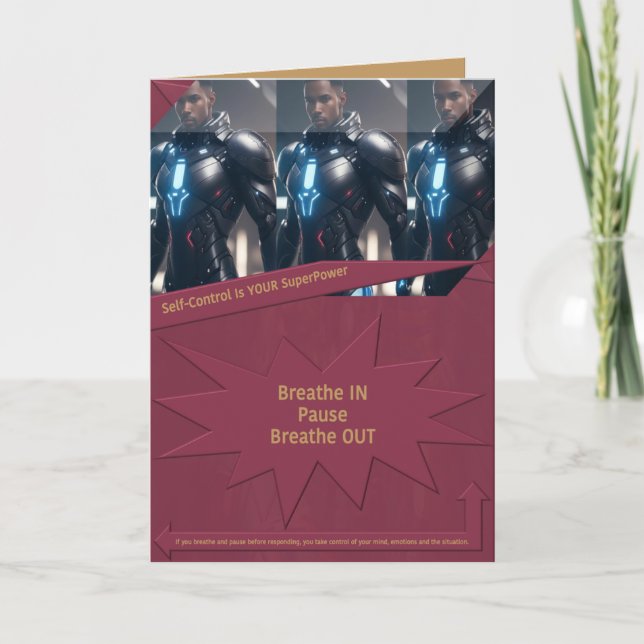 Cartão De Agradecimento Autocontrole É SEU Superpoder (Frente)