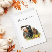 Autumn Black Cat Com Trator