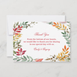 Cartão De Agradecimento Autumn Botanical Leaves Appreciation