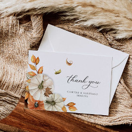 Cartão De Agradecimento Autumn Botanical Wedding