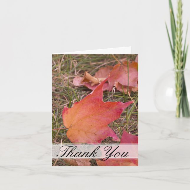 Cartão De Agradecimento Autumn deixa obrigado (Frente)