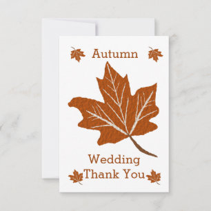 Cartão De Agradecimento Autumn Design Wedding