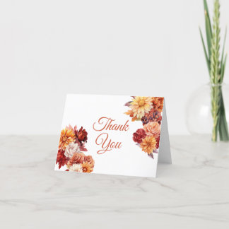 Cartão De Agradecimento Autumn Floral Wedding