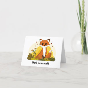 Cartão De Agradecimento Autumn Fox Obrigado