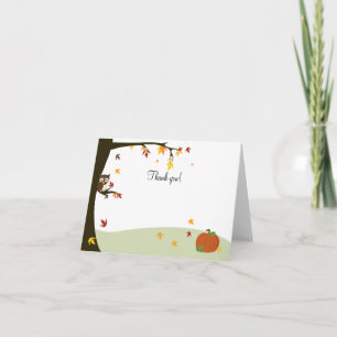 Cartão De Agradecimento Autumn Halloween Owl Thank you Note